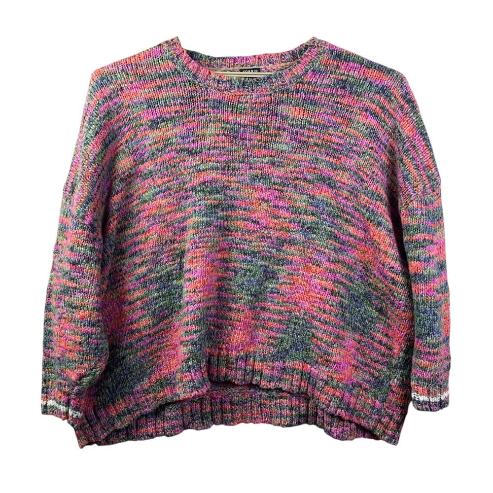 Torrid Multicolored Knit Boxy Sweater Womens 6 Plus
